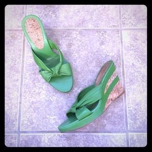 ANTONIO MELANI Shoes - Green Cork Wedges ANTONIO MELANI Shoes - Green Cork Wedges