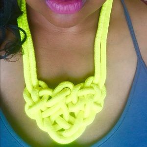 Neon yellow twist necklace Neon yellow twist necklace