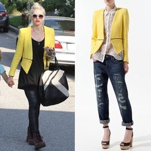 Zara Jackets & Blazers - Zara Yellow Fantasy Tweed Zip Blazer. Zara Jackets & Blazers - Zara Yellow Fantasy Tweed Zip Blazer.
