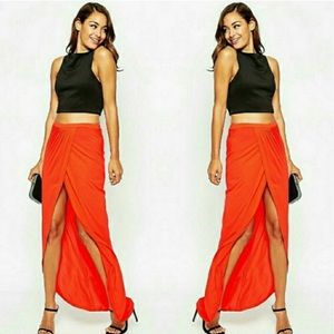 ASOS tomato colored maxi skirt ASOS tomato colored maxi skirt