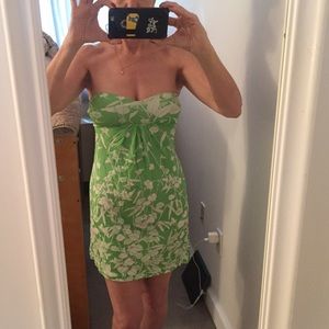 Josh Brody Dresses & Skirts - Strapless green and white summer dress Josh Brody Dresses & Skirts - Strapless green and white summer dress