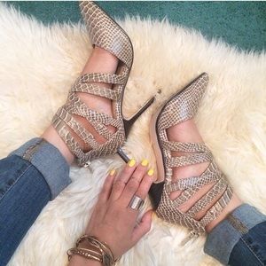 Anne Michelle Shoes - Snakeskin Heels Anne Michelle Shoes - Snakeskin Heels