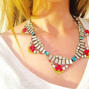 Statement necklace with neon accents Statement necklace with neon accents