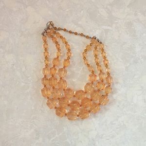 Tarina Tarantino Orange lucite 3row necklace Tarina Tarantino Orange lucite 3row necklace