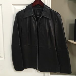 Black leather coat Black leather coat