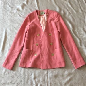 Asos Gold Botton Down Blazer Pink 2 Asos Gold Botton Down Blazer Pink 2