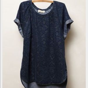 Anthropologie Ikat Chambray Top Anthropologie Ikat Chambray Top