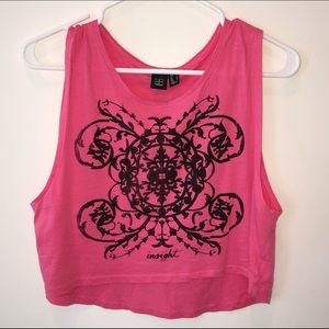 Urban Outfitters Insight Crop Muscle Tank Tee Pink Urban Outfitters Insight Crop Muscle Tank Tee Pink