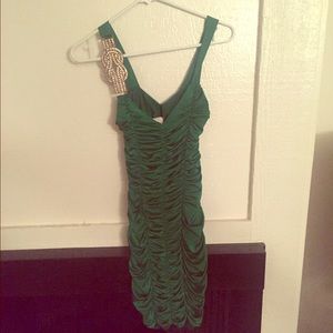 Green Ruched Cocktail Dress Green Ruched Cocktail Dress