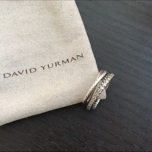 David Yurman Crossover Ring with Diamonds David Yurman Crossover Ring with Diamonds