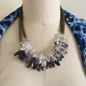 Bauble Bar Jewelry - Raw Rose Quartz and Black Quartz Necklace Bauble Bar Jewelry - Raw Rose Quartz and Black Quartz Necklace