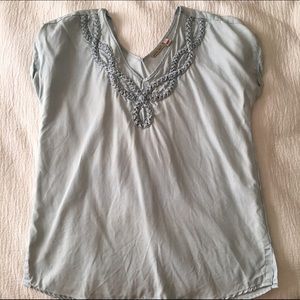 Anthropologie Holding Horses Braided Chambray Tee Anthropologie Holding Horses Braided Chambray Tee
