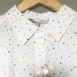 Forever 21 Tops - Forever 21 Confetti Polka Dot Button Up Forever 21 Tops - Forever 21 Confetti Polka Dot Button Up
