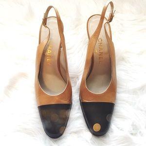 CHANEL Shoes - Authentic Vintage Chanel Cap Toe Slingback Heels CHANEL Shoes - Authentic Vintage Chanel Cap Toe Slingback Heels