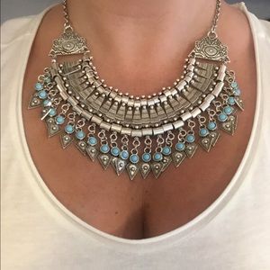 Bohemian Turquoise Tassel Bib Necklace Bohemian Turquoise Tassel Bib Necklace