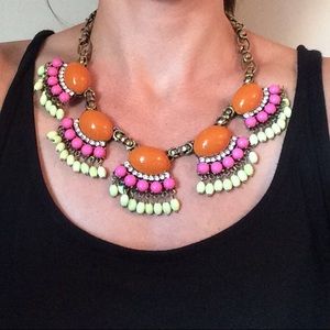 Pink, Orange and Neon Green Statement Necklace Pink, Orange and Neon Green Statement Necklace