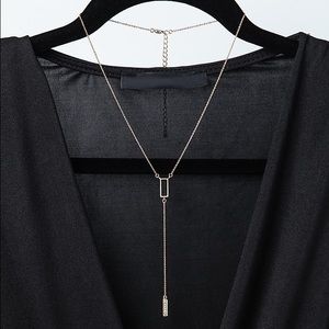 Jewelry - Gold Rectangle Lariat Necklace Jewelry - Gold Rectangle Lariat Necklace