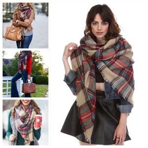 ❤️HOST PICK❤️ Red Oversized Plaid Tartan Scarf ❤️HOST PICK❤️ Red Oversized Plaid Tartan Scarf