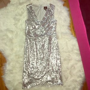 Adrianna Papell Silver Sequin Dress size 6 Adrianna Papell Silver Sequin Dress size 6