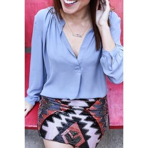 Tops - Long sleeve, split neck, long sleeve tunic Tops - Long sleeve, split neck, long sleeve tunic