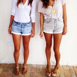 Free People Pants - Free People Lacey denim cut offs daisy wash Free People Pants - Free People Lacey denim cut offs daisy wash