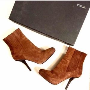 Vince Shoes - Vince Chestnut Suede Ankle Booties Vince Shoes - Vince Chestnut Suede Ankle Booties