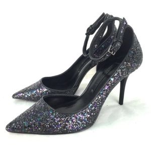 ZARA Glitter Heels with Ankle Strap ZARA Glitter Heels with Ankle Strap
