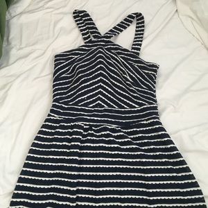 Navy blue and white striped dress Navy blue and white striped dress