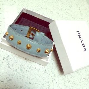 Prada Jewelry - Authentic blue Prada gold stud bracelet Prada Jewelry - Authentic blue Prada gold stud bracelet