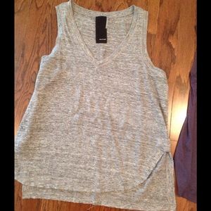 Heather Tops - HEATHER light grey linen blend tank Heather Tops - HEATHER light grey linen blend tank