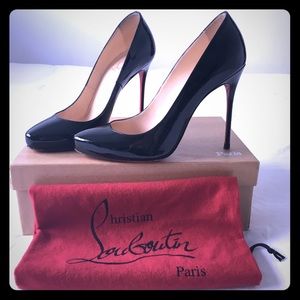 Christian Louboutin Shoes - Louboutin "Elisa" 100mm black patent leather heels Christian Louboutin Shoes - Louboutin "Elisa" 100mm black patent leather heels