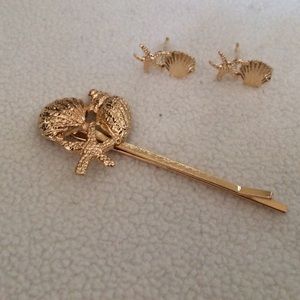 Jewelry - Gold Shell/Starfish Earrings/Hairpin Bundle Jewelry - Gold Shell/Starfish Earrings/Hairpin Bundle