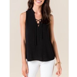 Francesca's Collections Tops - BLACK CYNDI LACE UP TANK Francesca's Collections Tops - BLACK CYNDI LACE UP TANK