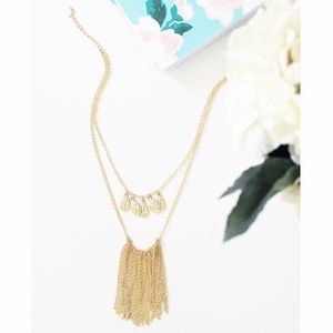 Jewelry - Hammered Teardrops & Fringe Statement Necklace Jewelry - Hammered Teardrops & Fringe Statement Necklace