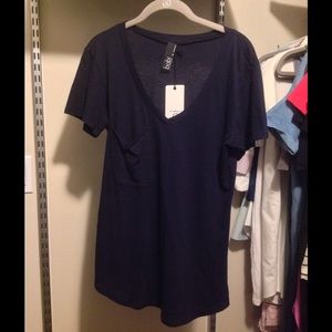 Bobi Tops - BOBI Navy Pocket Tshirt Bobi Tops - BOBI Navy Pocket Tshirt