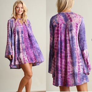 Dresses & Skirts - Tie Dye A Line Dress- PURPLE MIX Dresses & Skirts - Tie Dye A Line Dress- PURPLE MIX