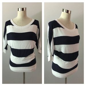 Express Striped Navy White Sweater Express Striped Navy White Sweater