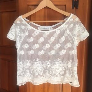 Abercrombie & Fitch Tops - Abercrombie lace tshirt Abercrombie & Fitch Tops - Abercrombie lace tshirt