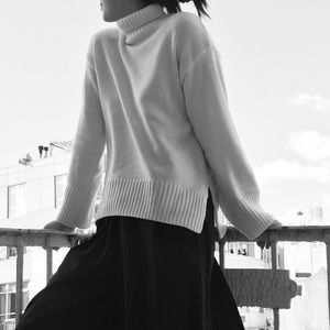 Style Mafia Sweaters - Bone color oversized slouchy turtleneck sweater Style Mafia Sweaters - Bone color oversized slouchy turtleneck sweater