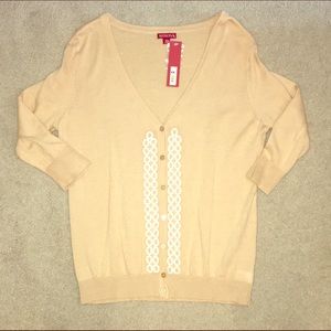 Merona Sweaters - NWT Embellished Cardigan with White Details Merona Sweaters - NWT Embellished Cardigan with White Details