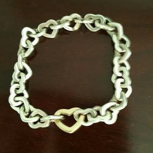 Tiffany & Co sterling silver & gold heart bracelet Tiffany & Co sterling silver & gold heart bracelet
