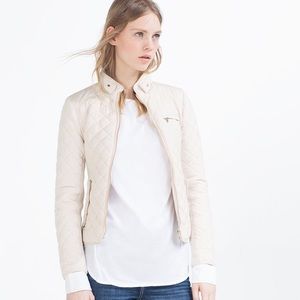 Zara Jackets & Blazers - Zara Contrast Knit Quilted Jacket in White Ecru Zara Jackets & Blazers - Zara Contrast Knit Quilted Jacket in White Ecru