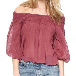 Mes Demoiselles Tops - MES DEMOISELLES Top Banded Off The Shoulder Gauze Mes Demoiselles Tops - MES DEMOISELLES Top Banded Off The Shoulder Gauze