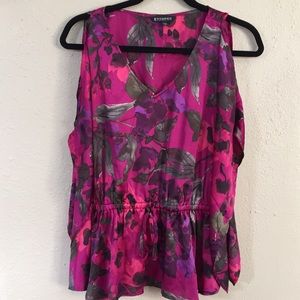 Express Tops - Express Fushia Floral Print Silky Blouse Express Tops - Express Fushia Floral Print Silky Blouse
