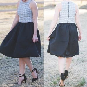 Express Tops - Express Black and White Tweed Crop Top Express Tops - Express Black and White Tweed Crop Top