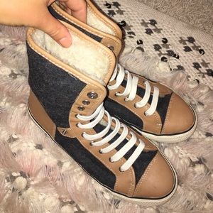 Tory Burch fur leather sneakers size 7 Tory Burch fur leather sneakers size 7
