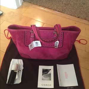 Coach Handbags - Coach Signature Suede Tote Coach Handbags - Coach Signature Suede Tote