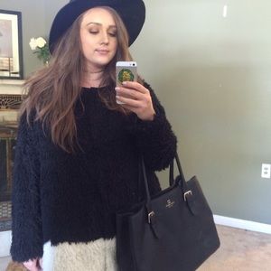 Hazel Jackets & Blazers - Oversized Black & White Faux Fur Collarless Jacket Hazel Jackets & Blazers - Oversized Black & White Faux Fur Collarless Jacket