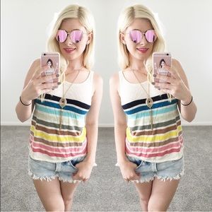 Quiksilver Tops - NEW! Quicksilver Striped tank top rainbow surfer Quiksilver Tops - NEW! Quicksilver Striped tank top rainbow surfer