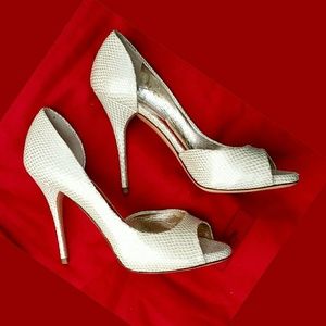 Valentino Shoes - Valentino Metallic Python Peep-Tie Pumps 36 Valentino Shoes - Valentino Metallic Python Peep-Tie Pumps 36